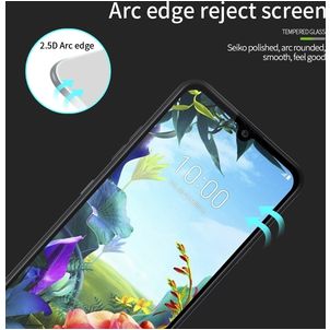 Mobigear Premium LG K40s Glazen Screenprotector - Case Friendly - Zwart