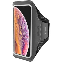 Mobiparts Comfort Fit Telefoonhouder Hardlopen iPhone XS Max Sport Hoesje Neopreen Sportarmband - Zwart