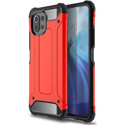 Mobigear Outdoor Xiaomi Mi 11 Lite Hoesje Hardcase Backcover Shockproof - Rood