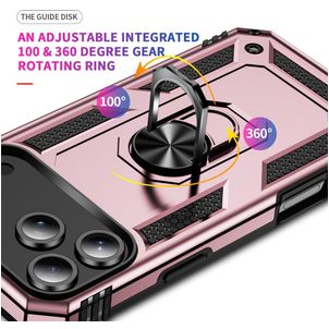 Mobigear Armor Ring iPhone 17 Pro Max Hoesje Hardcase Backcover Shockproof met Ringhouder - Roségoud