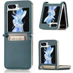 Mobigear Excellent Samsung Galaxy Z Flip 5 Hoesje Hardcase Backcover met Pasjeshouder - Groen