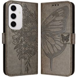 Mobigear Butterfly Samsung Galaxy S24 FE Hoesje Bookcase Portemonnee - Grijs