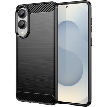 Mobigear Brushed Slim Samsung Galaxy S25 Edge Hoesje Flexibel TPU Backcover - Zwart