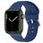 Mobigear Bumpy Siliconen Apple Watch Bandje Gespsluiting - 42/41/40/38 mm - Donkerblauw