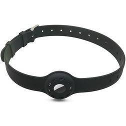 Mobigear Apple AirTag Hoesje Flexibel Siliconen Halsband - 23.5 - 47.5 cm - Zwart