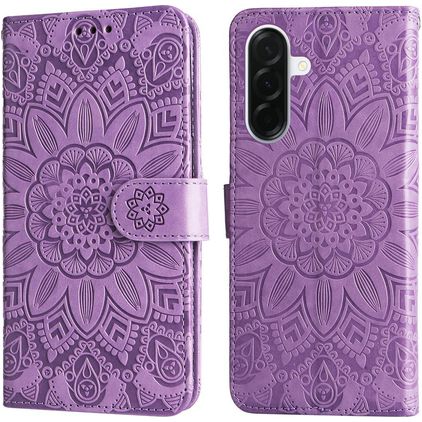Mobigear Sunflower Samsung Galaxy A37 Hoesje Bookcase Portemonnee - Paars