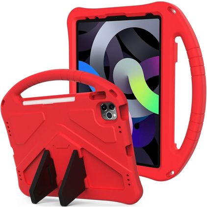 Mobigear AeroArmor iPad 10 (2022) Kinder Tablethoes met Handvat + Stylus Houder - Rood