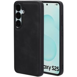 Mobiparts Classic Samsung Galaxy S25 MagSafe Hoesje TPU,Kunstleer Backcover - Graphite Black
