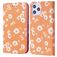 Mobigear Daisies iPhone 12 Pro Max Hoesje Bookcase Portemonnee - Oranje