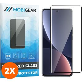 Mobigear Premium Xiaomi 12 Pro Glazen Screenprotector - Case Friendly - Zwart (2-Pack)
