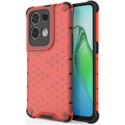 Mobigear Honeycomb OPPO Reno 8 Pro 5G Hoesje Hardcase Backcover Shockproof - Rood