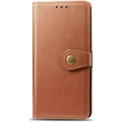 Mobigear Snap Button OPPO A9 (2020) Hoesje Bookcase Portemonnee - Cognac