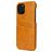 Fierre Shann Premium Card iPhone 12 Mini Hoesje Backcover met Pasjeshouder - Cognac