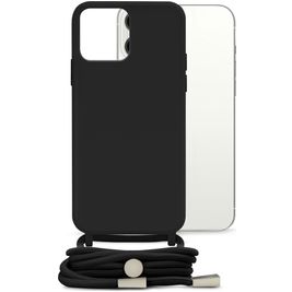 Mobilize Lanyard Gelly iPhone 13 Pro Max Flexibel TPU Hoesje met koord - Zwart