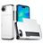 Mobigear Card iPhone 16e Hoesje Hardcase Backcover Shockproof met Pasjeshouder - Wit