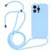 Mobigear Lanyard iPhone 14 Pro Max Siliconen Hoesje met koord - Babyblauw