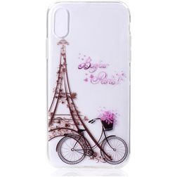 Mobigear Design iPhone XS Max Hoesje Flexibel TPU Backcover - Eiffeltoren