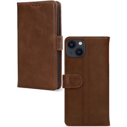 Mobilize Wallet iPhone 13 Mini Hoesje Echt Leer Bookcase Portemonnee - Bruin