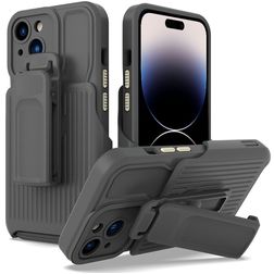 Mobigear Explorer iPhone 14 Pro Max Hoesje Hardcase Backcover Shockproof met Standaard - Grijs