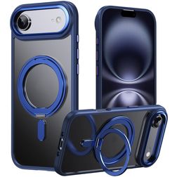 Mobigear Frosted Mag iPhone Air MagSafe Hoesje Hardcase Backcover met Standaard - Blauw