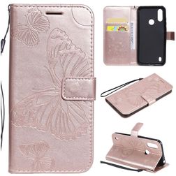 Mobigear Pressed Butterfly Bookcase Case Rose Gold Motorola Moto E6s (2020)