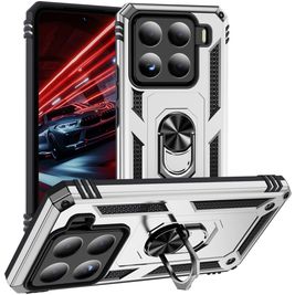 Mobigear Armor ring Xiaomi 15 Hoesje Hardcase Backcover Shockproof met Ringhouder - Zilver