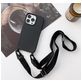 Mobigear Lanyard iPhone 14 Pro Siliconen Hoesje met koord - Zwart