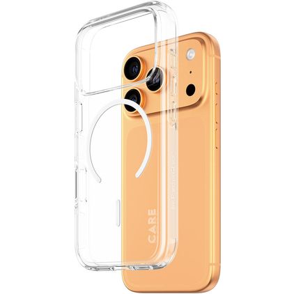CARE by PanzerGlass Flagship iPhone 17 Pro MagSafe Hoesje Hardcase Backcover - Transparant / Wit