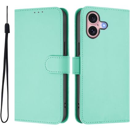 Mobigear Urban Wallet iPhone 16 Hoesje Bookcase Portemonnee - Groen