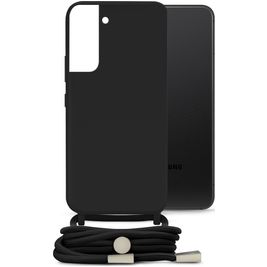 Mobilize Lanyard Gelly Samsung Galaxy S22 Flexibel TPU Hoesje met koord - Zwart