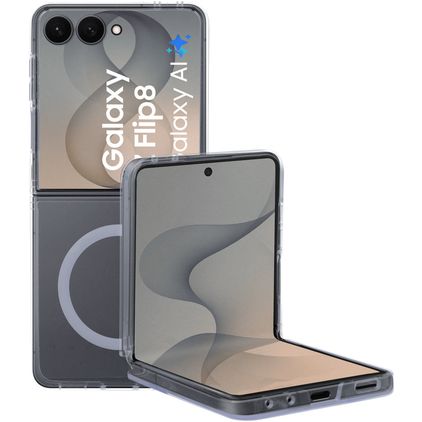 Mobiparts Hardcover Doorzichtig Samsung Galaxy Z Flip 8 MagSafe Hoesje Hardcase Backcover - Transparant