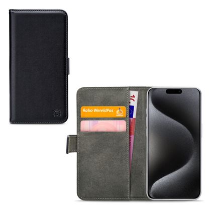 Mobilize Classic Gelly Wallet iPhone 15 Pro Hoesje Bookcase Portemonnee - Zwart