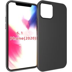 Mobigear Basics iPhone 12 Hoesje Flexibel TPU Backcover - Zwart