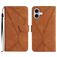 Mobigear Stitch iPhone 17 Hoesje Bookcase Portemonnee - Bruin