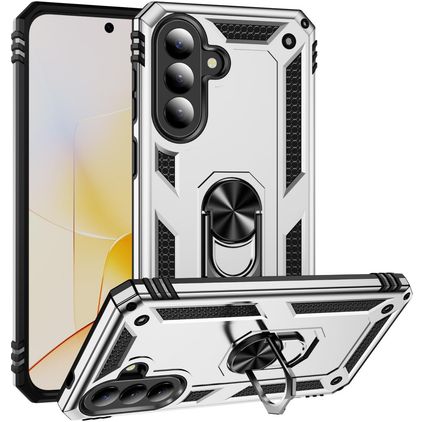 Mobigear Armor ring Samsung Galaxy A57 Hoesje Hardcase Backcover Shockproof met Ringhouder - Zilver