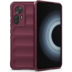 Mobigear Bumpy Xiaomi 12T Hoesje Flexibel TPU Backcover - Bordeauxrood