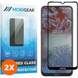 Mobigear Premium Nokia G20 Glazen Screenprotector - Case Friendly - Zwart (2-Pack)