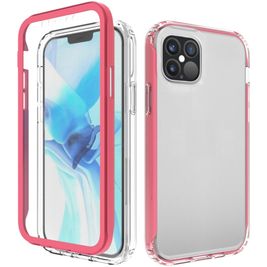 Mobigear Two-Layer iPhone 12 Pro Max Hoesje Hardcase Backcover Shockproof - Transparant / Rood