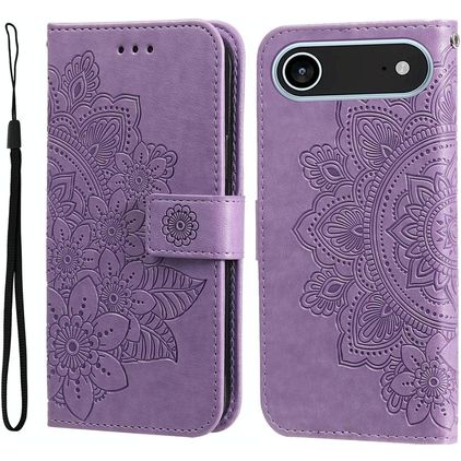 Mobigear Flowers iPhone Air Hoesje Bookcase Portemonnee - Paars