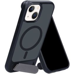 Mobiparts Hardcover iPhone 15 MagSafe Hoesje Hardcase Backcover met Standaard - Satin Black