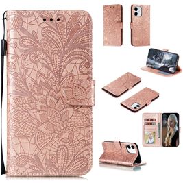Mobigear Flower Leather Wallet Case Rose Gold Apple iPhone 12 Mini
