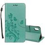 Mobigear Flowers iPhone XR Hoesje Bookcase Portemonnee - Turquoise
