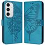 Mobigear Butterfly Samsung Galaxy S24 FE Hoesje Bookcase Portemonnee - Blauw
