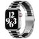 Mobigear Antwerp Stalen Apple Watch Bandje Vouwsluiting - 42/41/40/38 mm - Zwart / Zilver