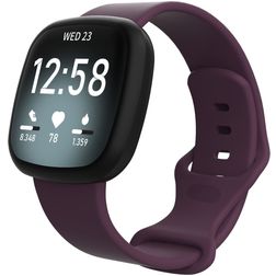 Mobigear Sport Dual Siliconen Fitbit Versa 3 Bandje Druksluiting - Paars