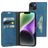 Mobiparts Classic Wallet iPhone 14 Plus Hoesje Bookcase Portemonnee - Steel Blue