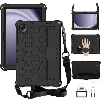 Mobigear HexStrap Samsung Galaxy Tab A11 Plus Hoes EVA Schuim Backcover + Schouderband - Zwart