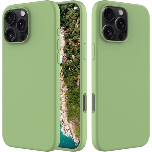 Mobigear Rubber Touch iPhone 16 Pro Siliconen Hoesje Backcover - Groen