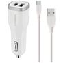 Mobiparts Dual USB Autolader USB-C 1 Meter 24W 4.8A - Wit