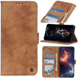 Mobigear Retro Samsung Galaxy S21 Hoesje Bookcase Portemonnee - Bruin